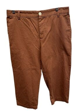 Esby Chino Pants Mens 32 Rust Clay Orange cropped Preppy Slow Fashion Minimalist